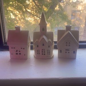 Three little houses for Christmas decor